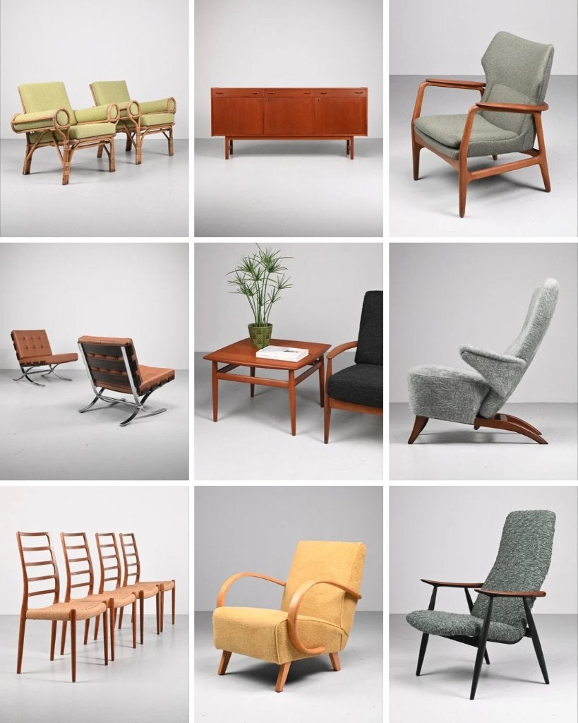 Vintage design fauteuils en nog veel meer ELKE ZATERDAG OPEN, Huis en Inrichting, Ophalen, 75 tot 100 cm, 50 tot 75 cm, Gebruikt