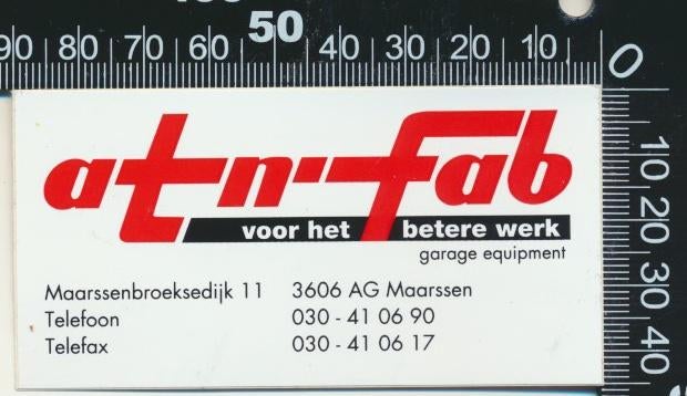 Sticker: ATN Fab - Maarssen, Ophalen of Verzenden, Zo goed als nieuw, Bedrijf of Vereniging