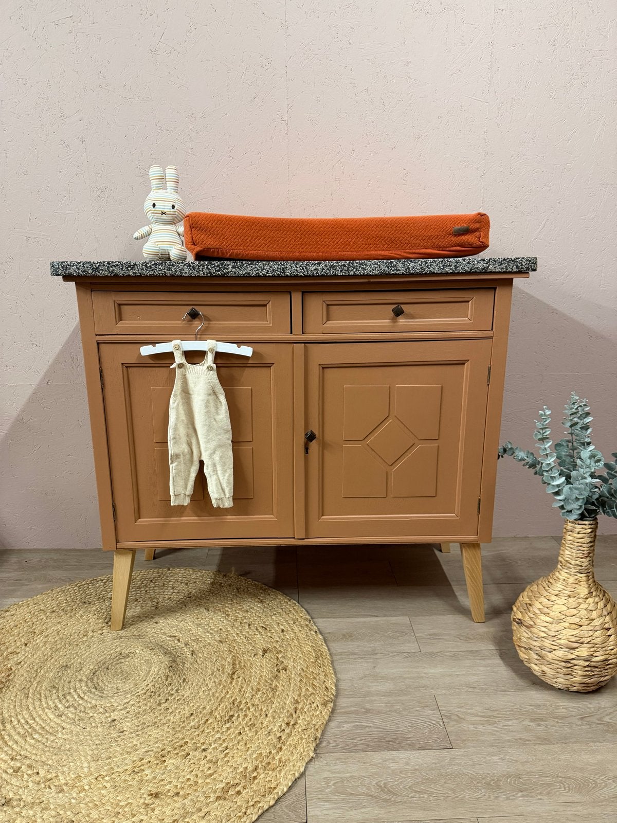 Vintage Commode | Marmer blad | Terracotta, Ophalen of Verzenden