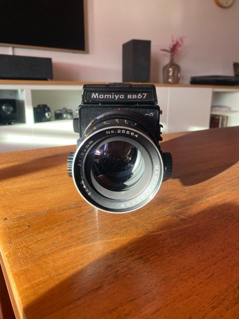 Mamiya RB67 Pro S + 180 MM F4.5, Ophalen of Verzenden, Gebruikt, Spiegelreflex, Overige Merken