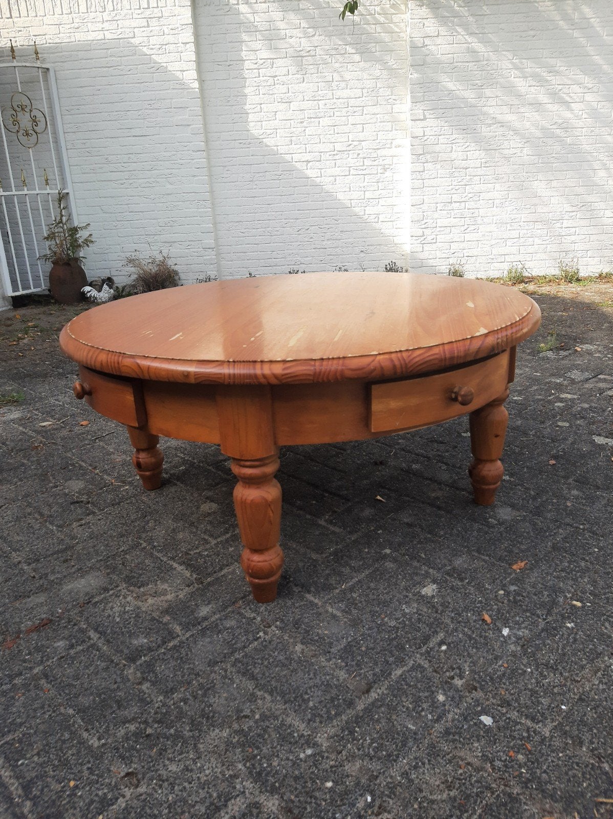 Grenen salontafel, Huis en Inrichting, Tafels | Salontafels, Ophalen, Gebruikt, 50 tot 100 cm, Rond