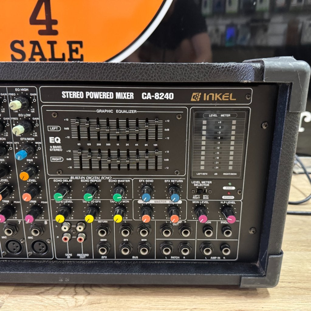 Inkel Stereo Powered Mixer CA-8240 | Nette staat!, Flex Ltd., Zo goed als nieuw, https://flex.com/contact-us, Nobelstraat 10, 5807 GA Oostrum LB, Limburg, Nederland