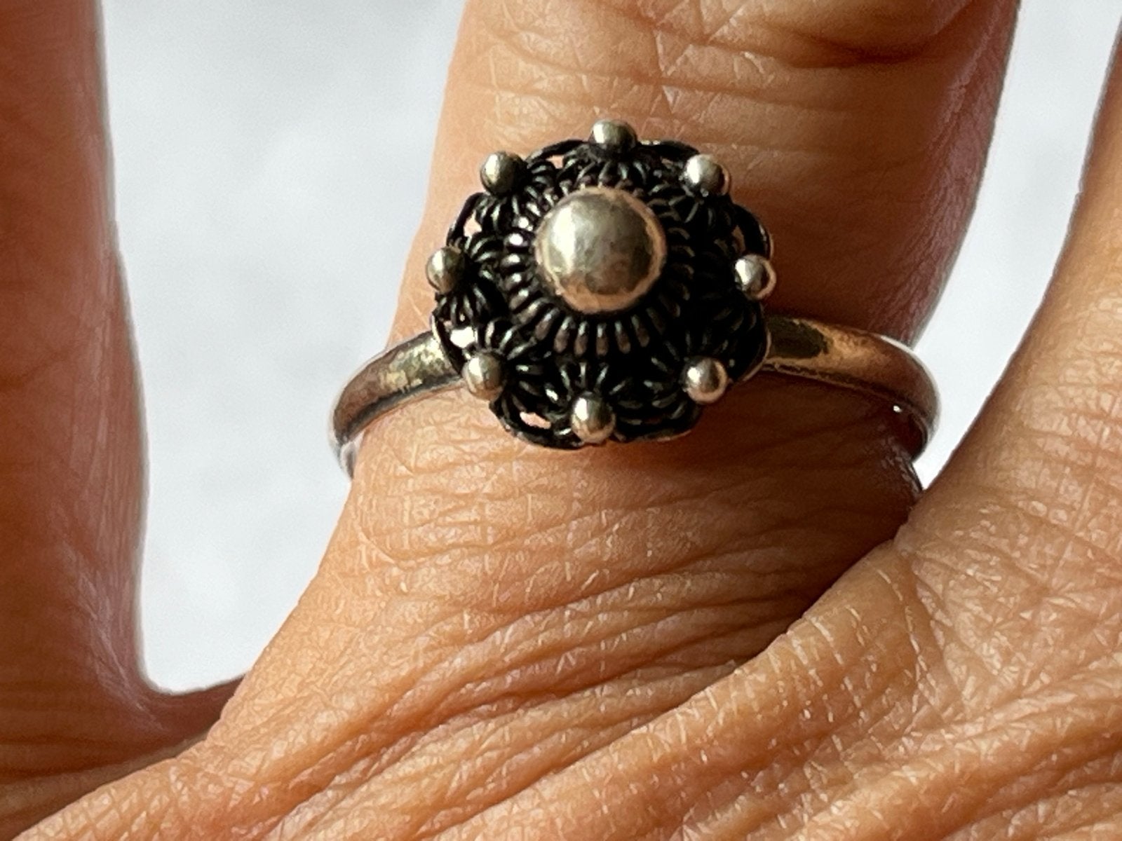Zilveren Zeeuwse Ring - Maat 18, Gekeurd, Sieraden, Tassen en Uiterlijk, Ringen, 18 tot 19, Verzenden, Zo goed als nieuw, Dame
