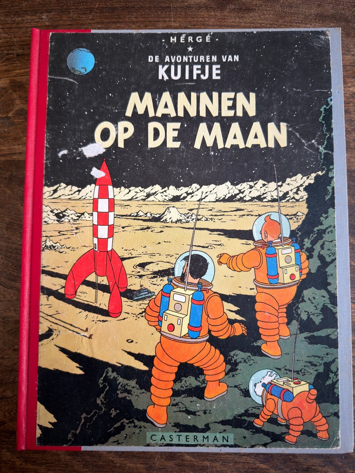 Kuifje – Mannen op de maan – eerste druk 1954 – hardcover, Eén stripboek, Ophalen, Zo goed als nieuw