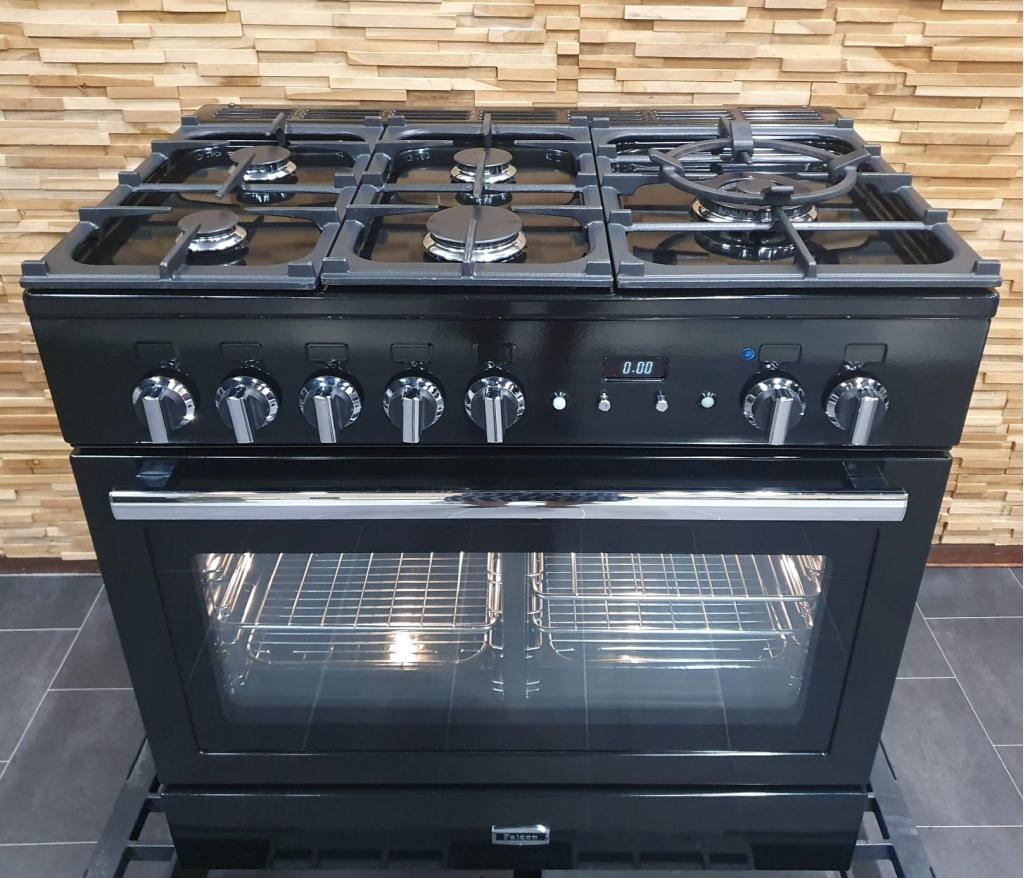 Luxe Falcon Professional plus FX Fornuis 90cm zwart rvs, Niet ingevuld, 60 cm of meer, Niet ingevuld, Ophalen of Verzenden