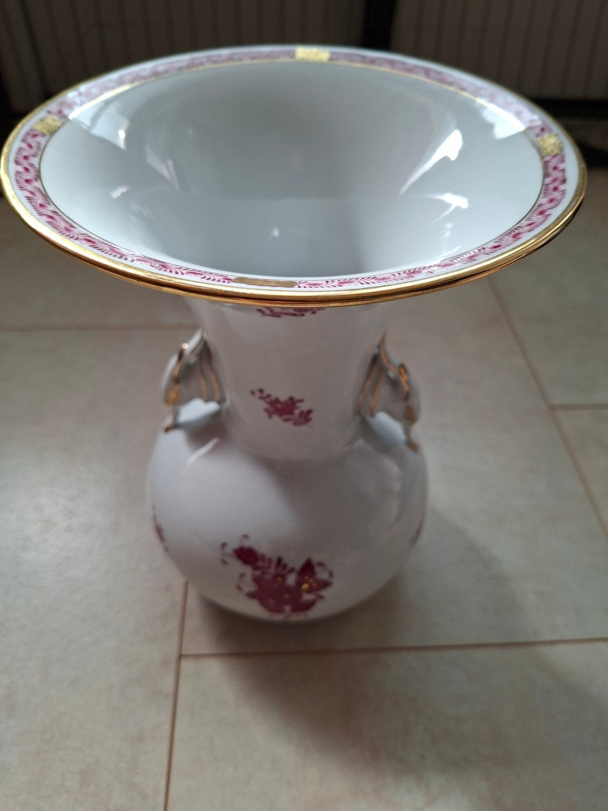 Herend ZeldzameTrompetvaas met Fazantenkoppen Apponyi Decor, Antiek en Kunst, Ophalen of Verzenden