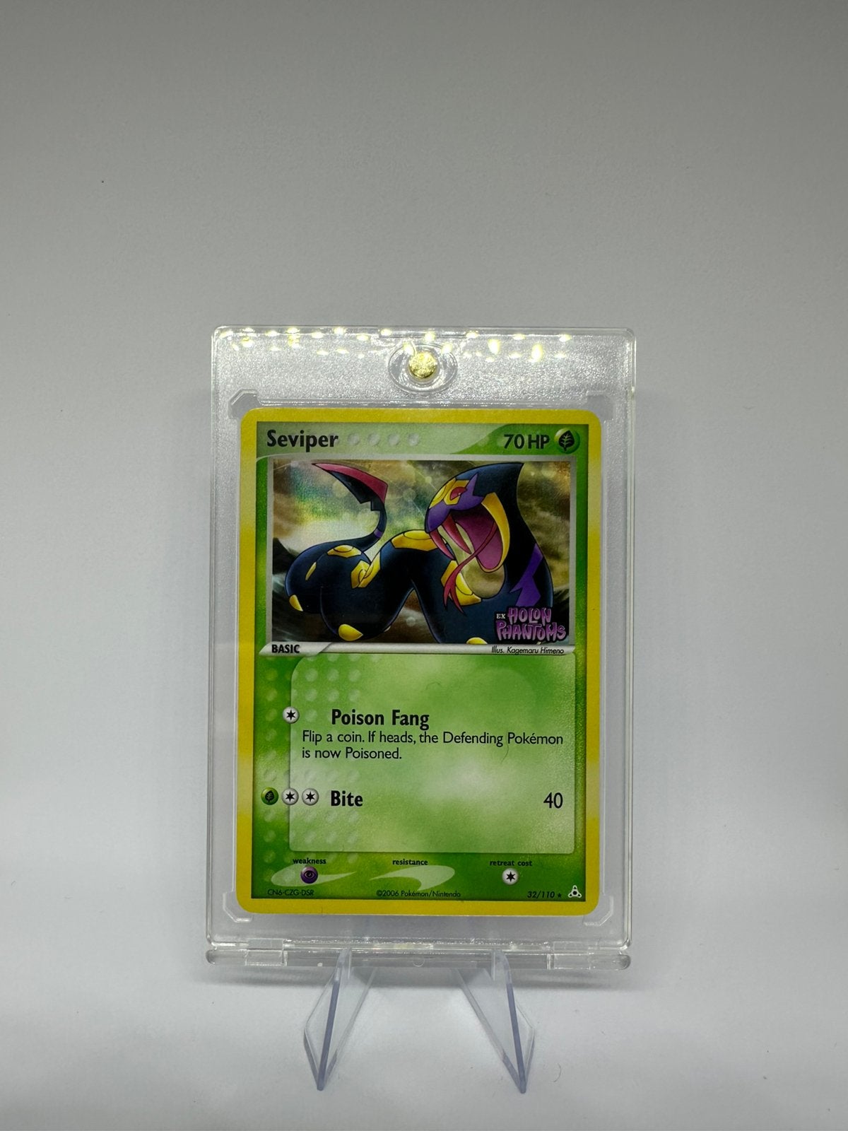 Seviper 32/110 Holo Foil Stamped Pokemon EX Holon Phantoms, Ophalen of Verzenden, Zo goed als nieuw, Foil