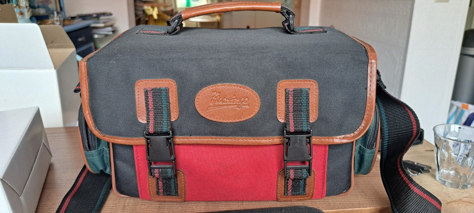 Flamingo cameratas - Schoudertas voor camera en accessoires, Ophalen of Verzenden, Gebruikt, Schoudertas, Overige merken
