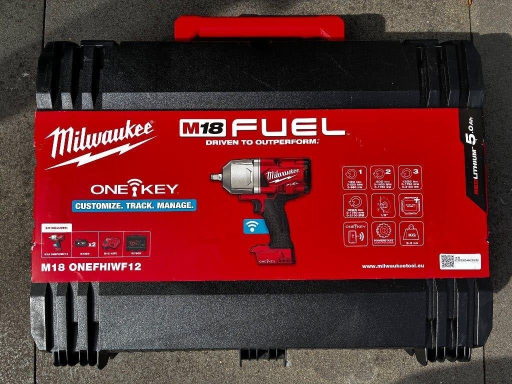 Milwaukee Slagmoersleutel kit ONEFHIWF12-502X, Ophalen, Nieuw