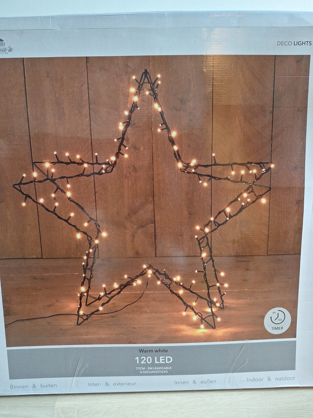 kerstster met verlichting, Ophalen