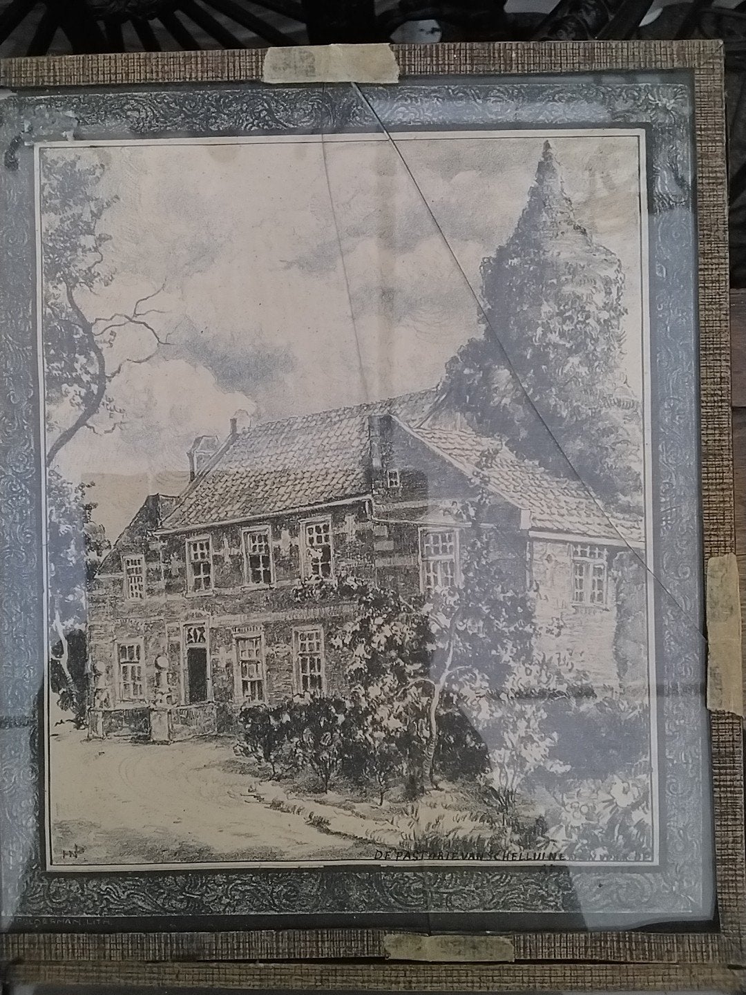 4 Litho's van H.N. Polderman - Stadsgezichten, Antiek en Kunst, Ophalen of Verzenden, Stadsgezicht, Lithografie, Gesigneerd