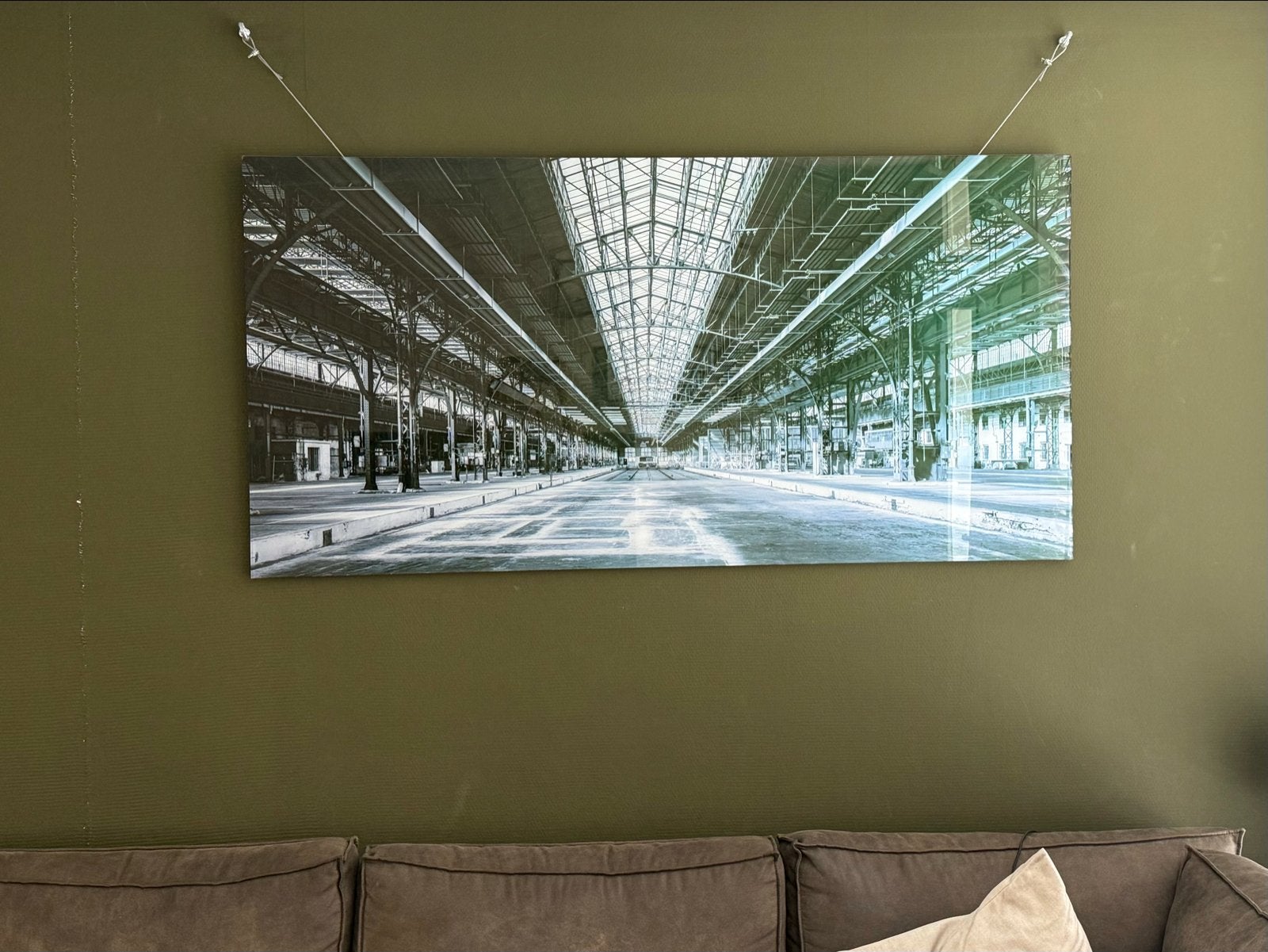 Glazen foto van loods, 180x80 cm, goede staat, Ophalen, Zo goed als nieuw, 125 cm of meer, Foto of Poster