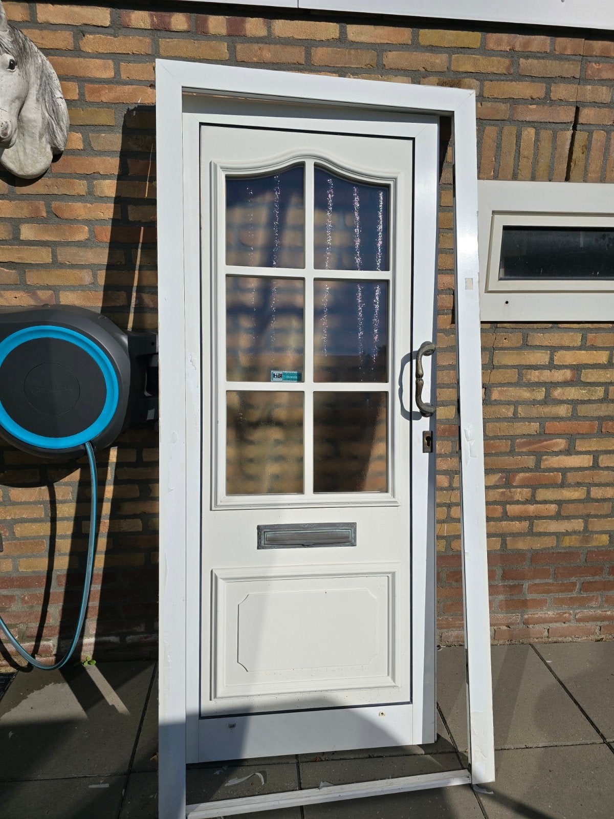 MOET WEG ZO SNEL MOGELIJK Kunststof voordeur met kozijn, Ophalen, Gebruikt, Glas, Buitendeur