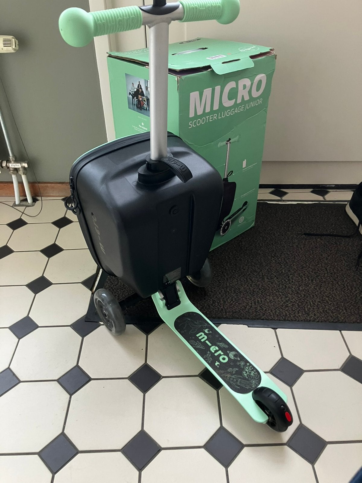 Micro by Samsonite junior stepkoffer mint step koffer + doos, Ophalen of Verzenden, Zo goed als nieuw, Hard kunststof, Minder dan 50 cm