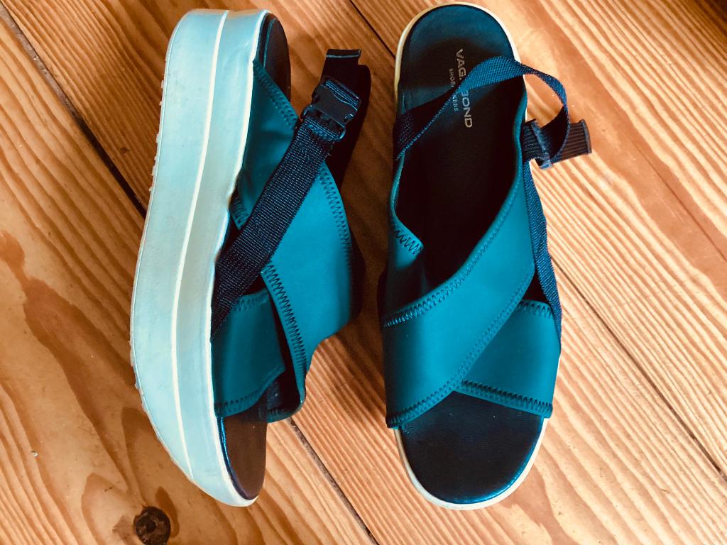 Mt 40 Vagabond petrol groene plateau sandalen schoenen, Zo goed als nieuw, Groen, Vagabond, Sandalen of Muiltjes