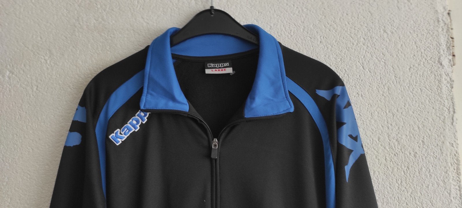 Kappa trainingsjack - Zwart/Blauw - Maat L, Maat 52/54 (L), Kappa, Zwart, Ophalen of Verzenden