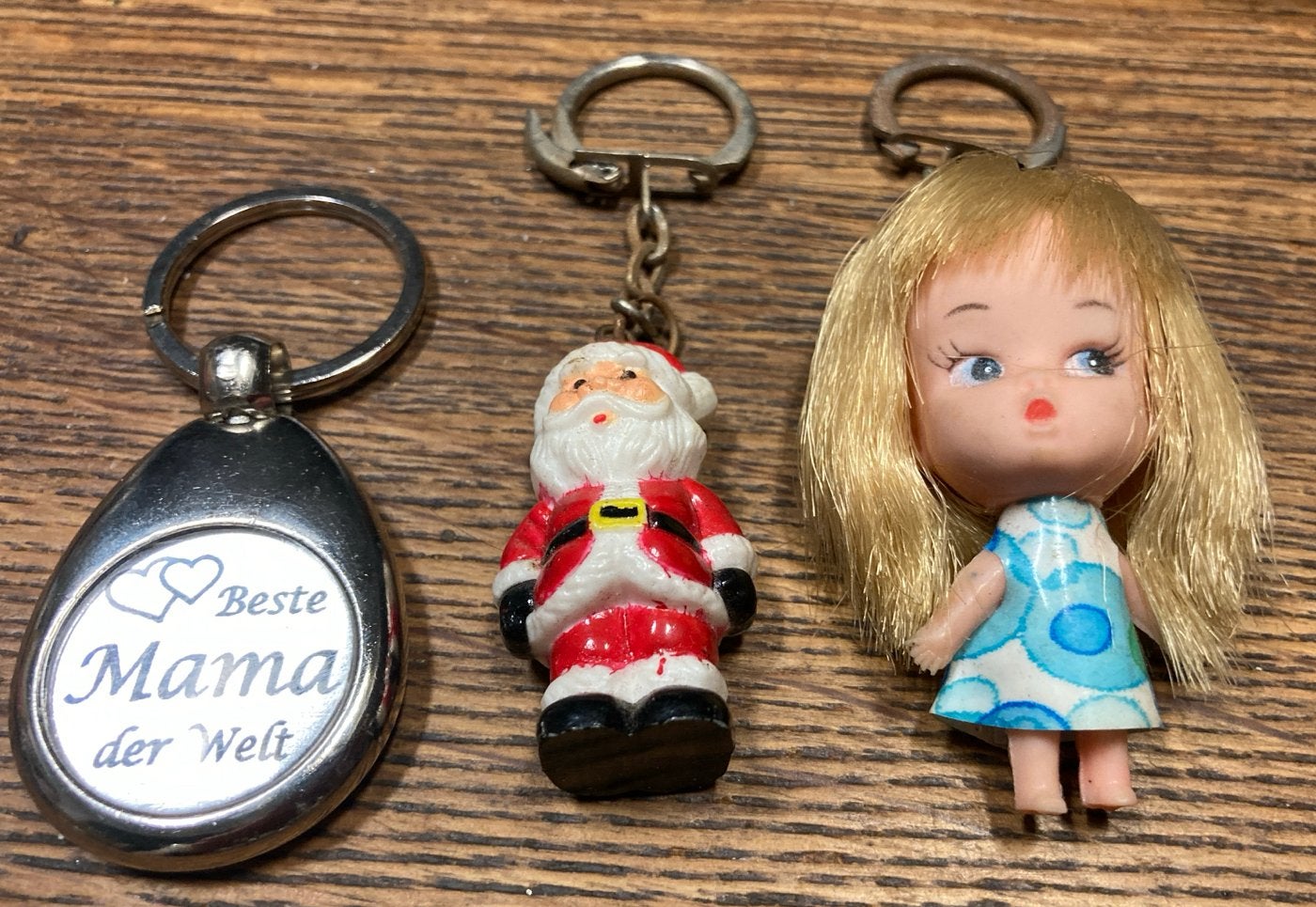 Sleutelhangers: Beste Mama, Kerstman & Popje, Ophalen of Verzenden, Gebruikt, Knuffel of Figuurtje