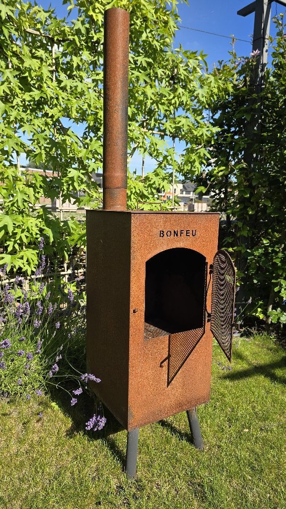 Mooie tuinhaard van Bonfeu - roestkleurig, Ophalen, Gebruikt