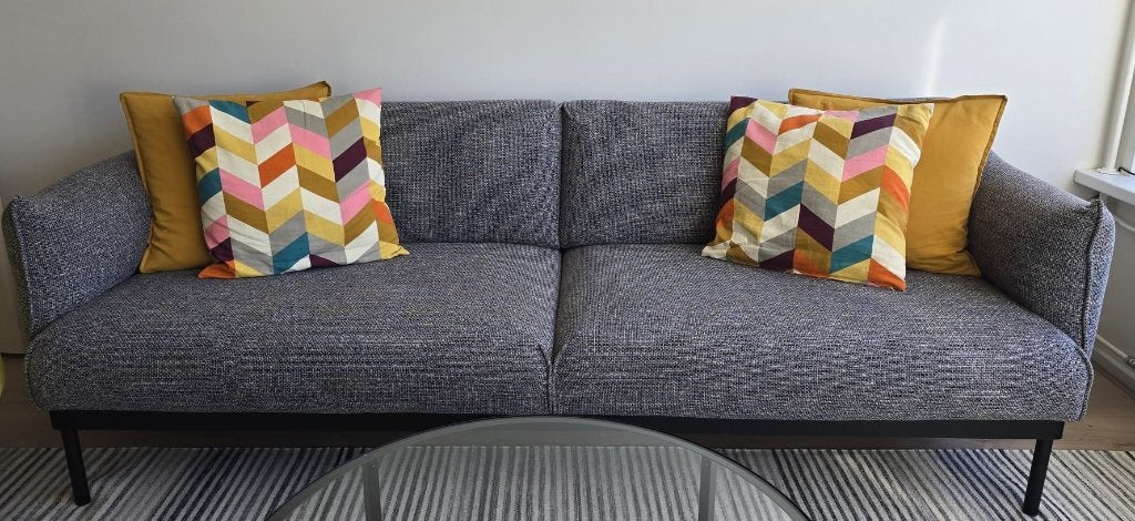 IKEA ÄPPLARYD 3-zits bank grijs/zwart, Ophalen, Driepersoons, 75 tot 100 cm, Zo goed als nieuw