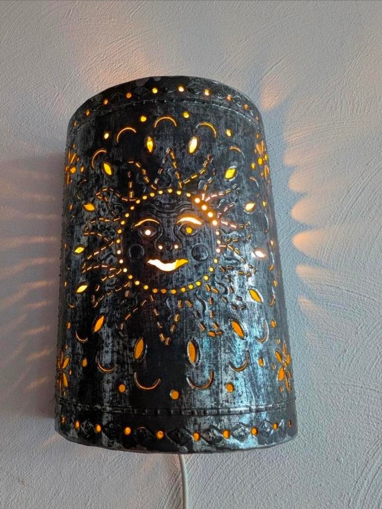 Mexicaanse wandlamp / muurlamp, handgemaakt, Huis en Inrichting, Ophalen, Zo goed als nieuw, Metaal, Wandlamp