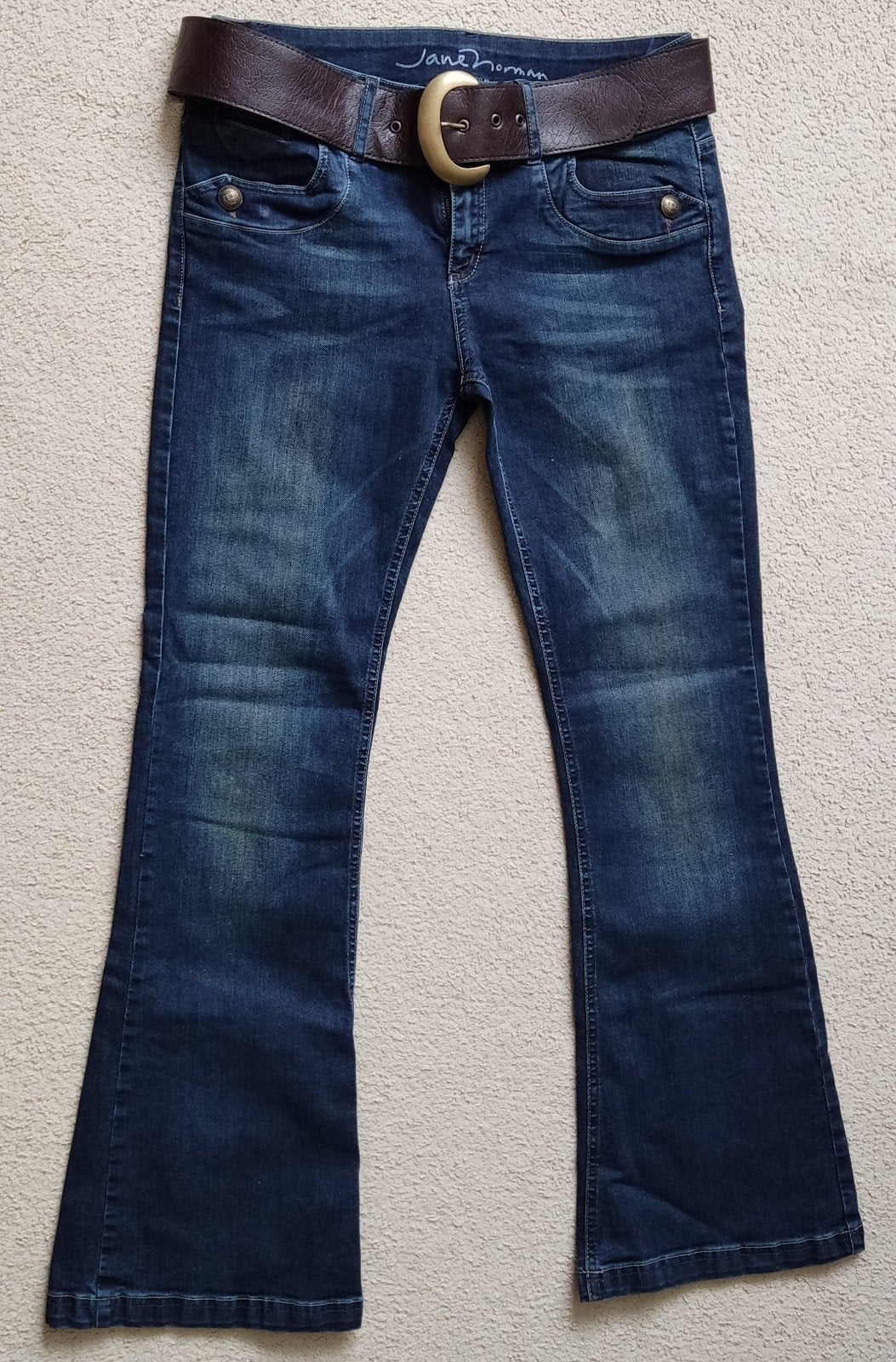 Jane Norman Flare Jeans met Riem - Maat 14R (UK), Blauw, Overige jeansmaten, Ophalen of Verzenden, Nieuw