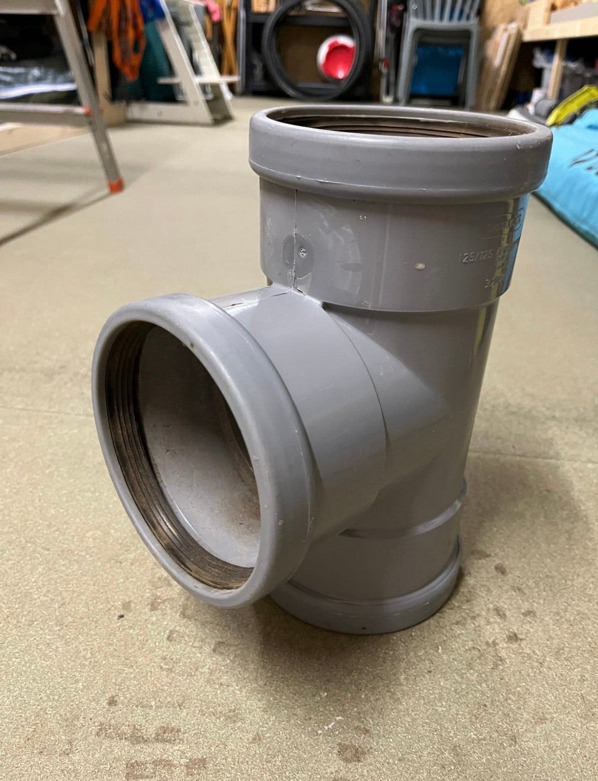 Wavin T-stuk 125/125 met manchetverbindingen, Ophalen, Gebruikt, Pvc, Overige typen