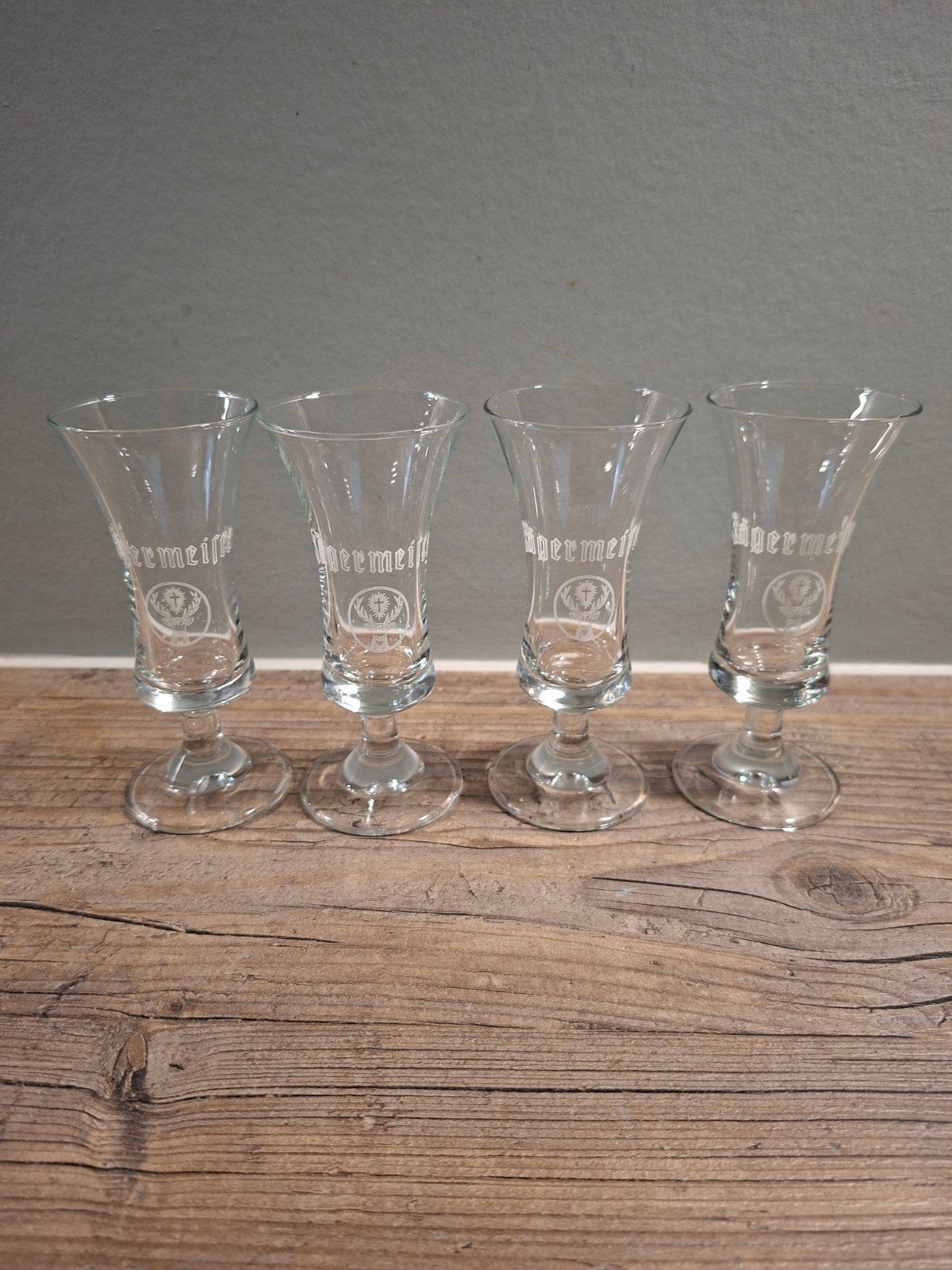 Jagermeister borrelglaasjes, Ophalen of Verzenden, Zo goed als nieuw, Borrel- of Shotglas