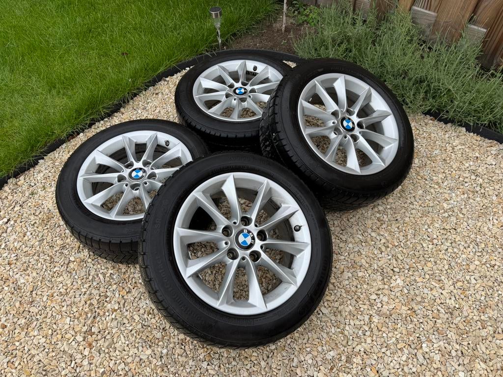 BMW 411 velgen - 16” Continental - 1-serie F20 F21 LCI, Ophalen, Gebruikt, 16 inch, Banden en Velgen
