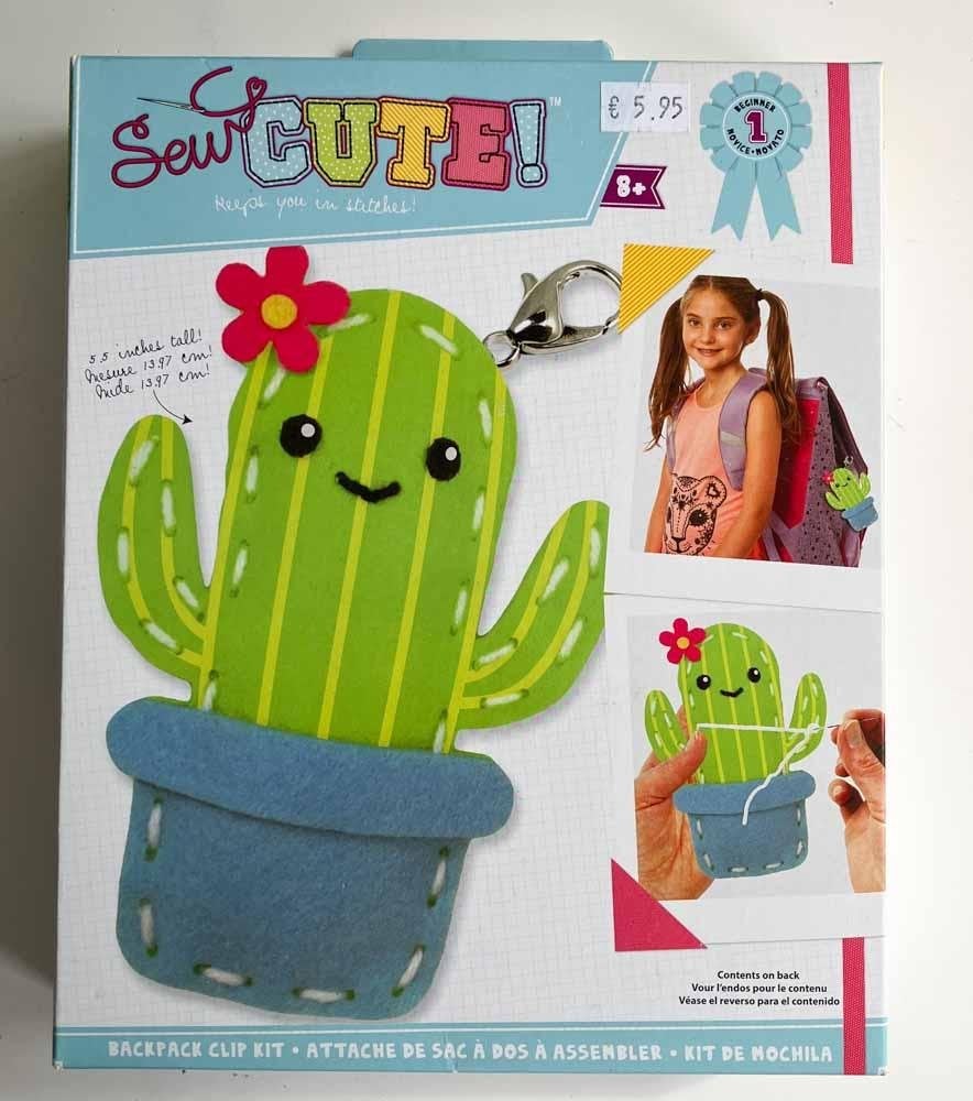 Vilten sleuterhangerset – cactus, Geschikt voor stof, Textiel, Nieuw, Meerkleurig