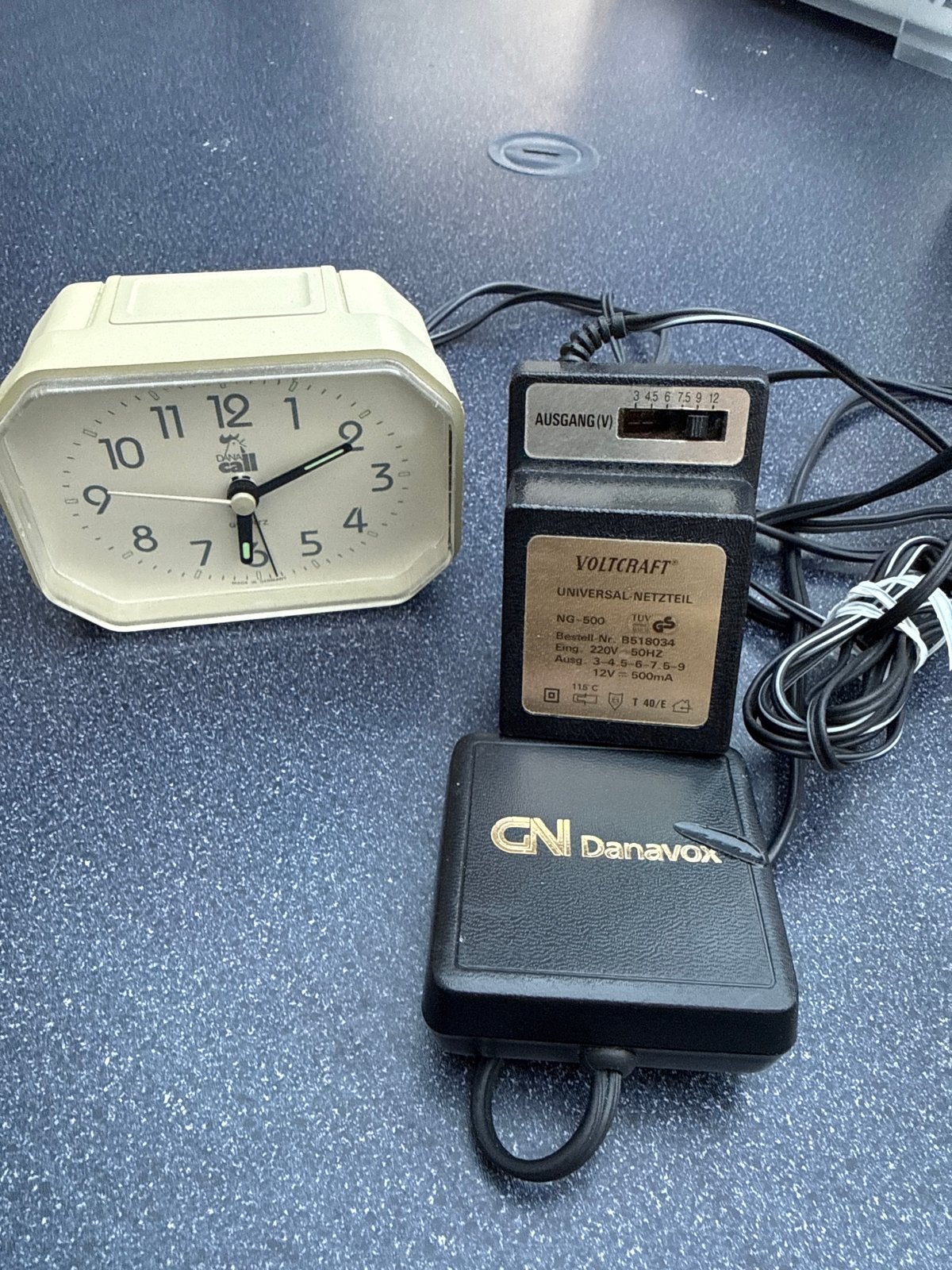 Vintage Danavox Danacall-wekker met adapter, Ophalen of Verzenden, Audio