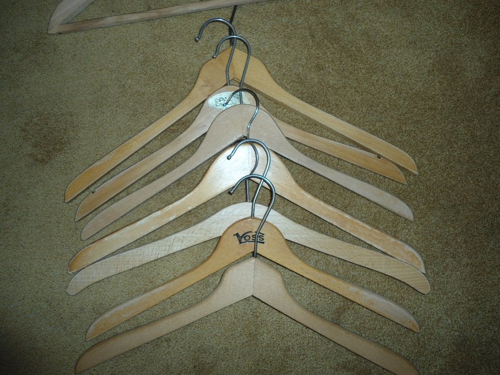 Kleerhangers, houten hangers met of zonder pantalonlat, Ophalen of Verzenden, Zo goed als nieuw, Hout, Kinderen en Volwassenen