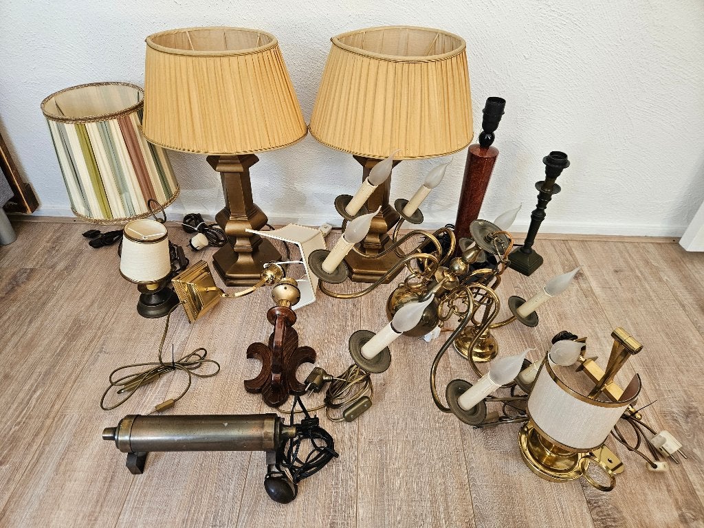 Partij lampen, antiek en vintage, Ophalen, Gebruikt, Antiek