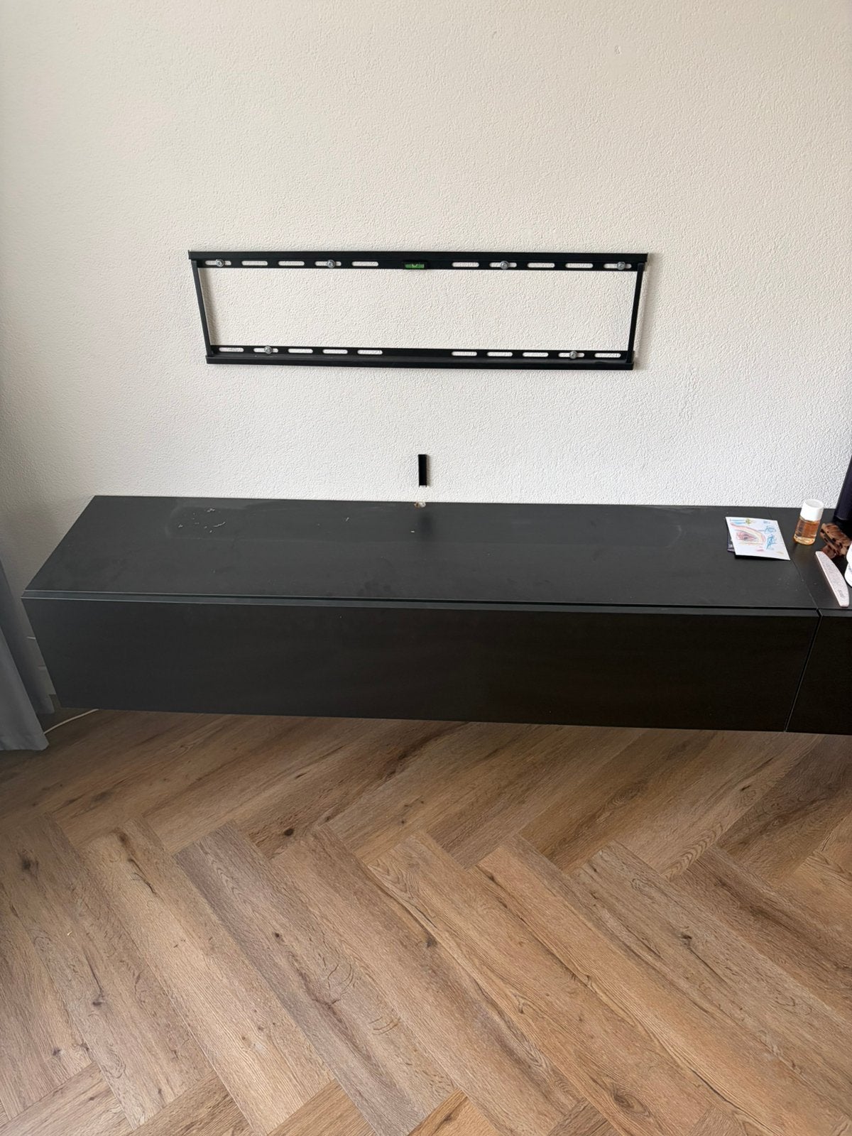 Zwevend tv meubel 2x2m zwart, Ophalen, Gebruikt, 200 cm of meer, Minder dan 100 cm