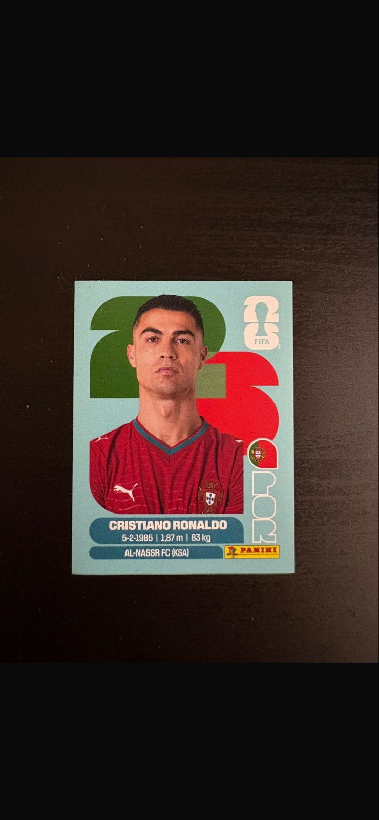 Panini FIFA 2023 Cristiano Ronaldo Spelerssticker, Ophalen of Verzenden, Zo goed als nieuw, Buitenlandse clubs, Spelerskaart