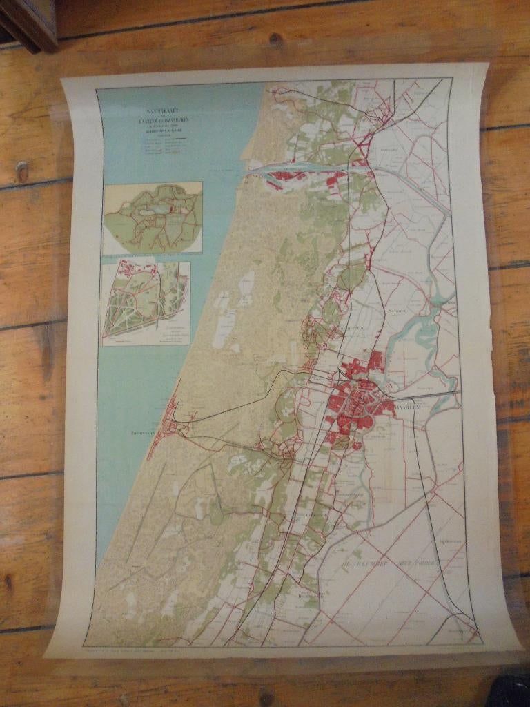 Haarlem en Omstreken. 1916. Wandelkaart. Lithografie., Gelezen, Verzenden, W.Kloeke Bewerking, Landkaart
