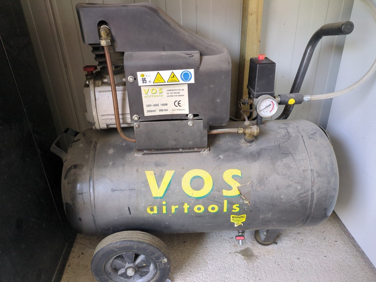VOS Airtools Compressor 50L, Ophalen, Gebruikt, 6 tot 10 bar, 25 tot 100 liter