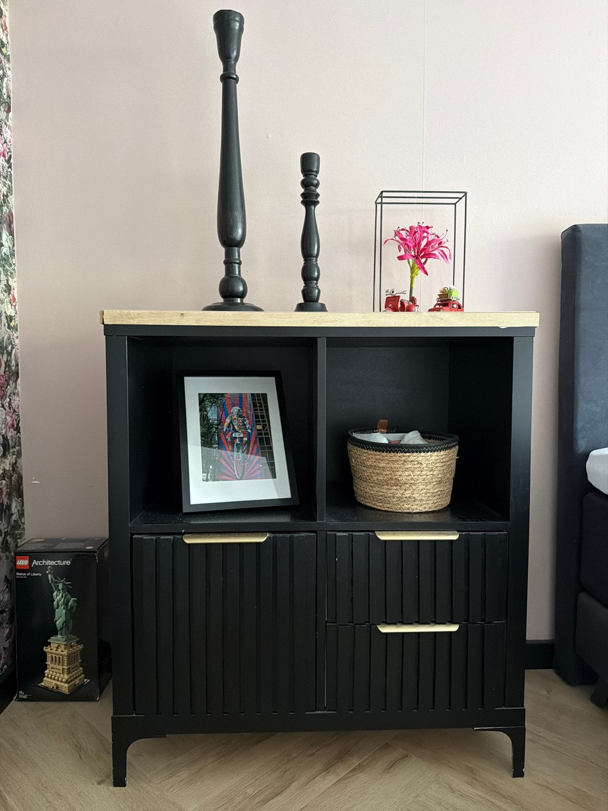 Gepimpte IKEA Kallax kast met deuren en lades, Huis en Inrichting, Ophalen, 50 tot 100 cm, Zo goed als nieuw, Minder dan 100 cm