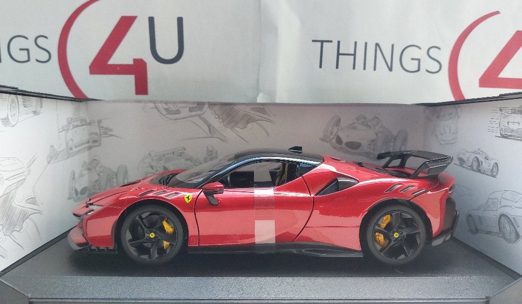 Bburago 1:18 Ferrari SF90 XX Stradale 2024 rood/zwart nieuw, Ophalen of Verzenden, Nieuw, Auto, Bburago