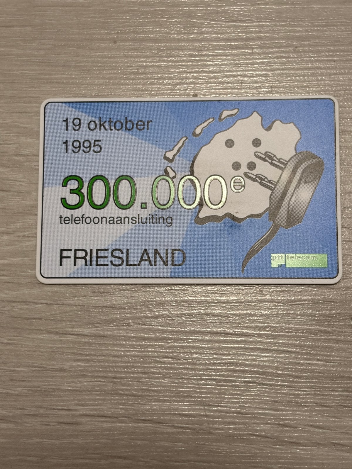 PTT Telecom telefoonkaart 300.000e aansluiting Friesland, Ophalen of Verzenden, Nederland