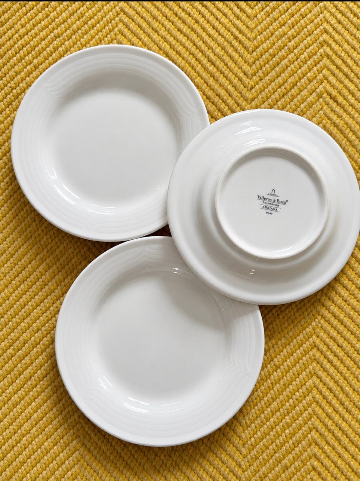 3x Villeroy & Boch Adriana taartbordjes – wit, Gebruikt, Klassiek, Villeroy & Boch, Ophalen of Verzenden