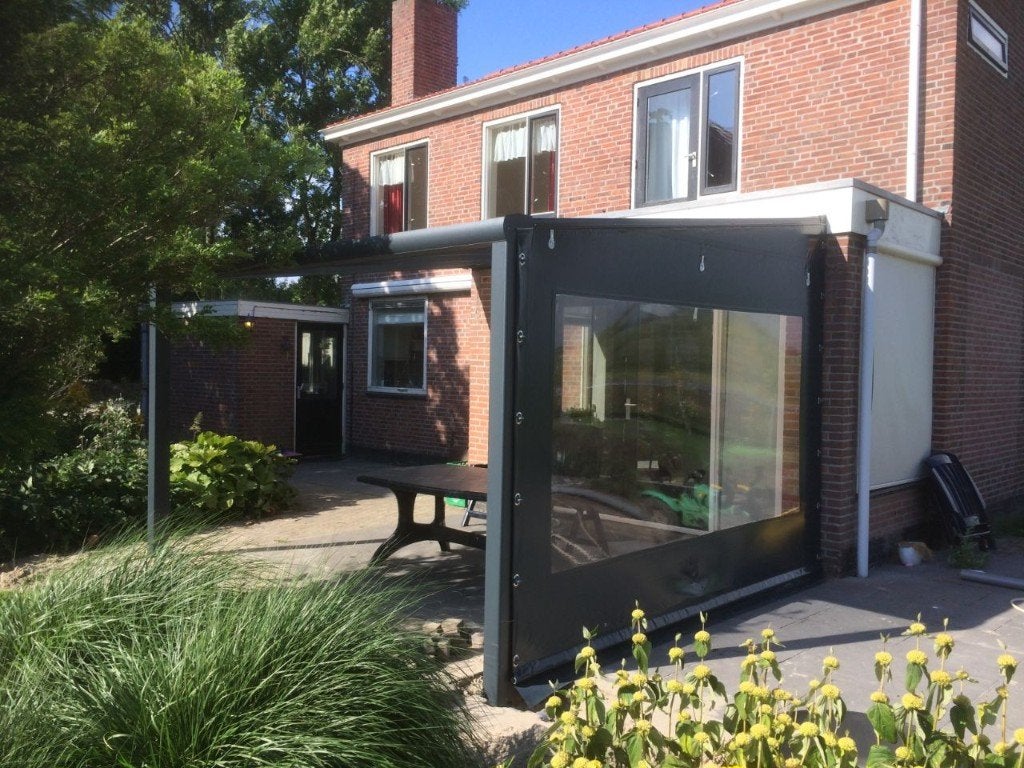Oprolbare zijwand voor veranda - PVC zeil op maat, Ophalen, Overige kleuren, 200 cm of meer, Nieuw