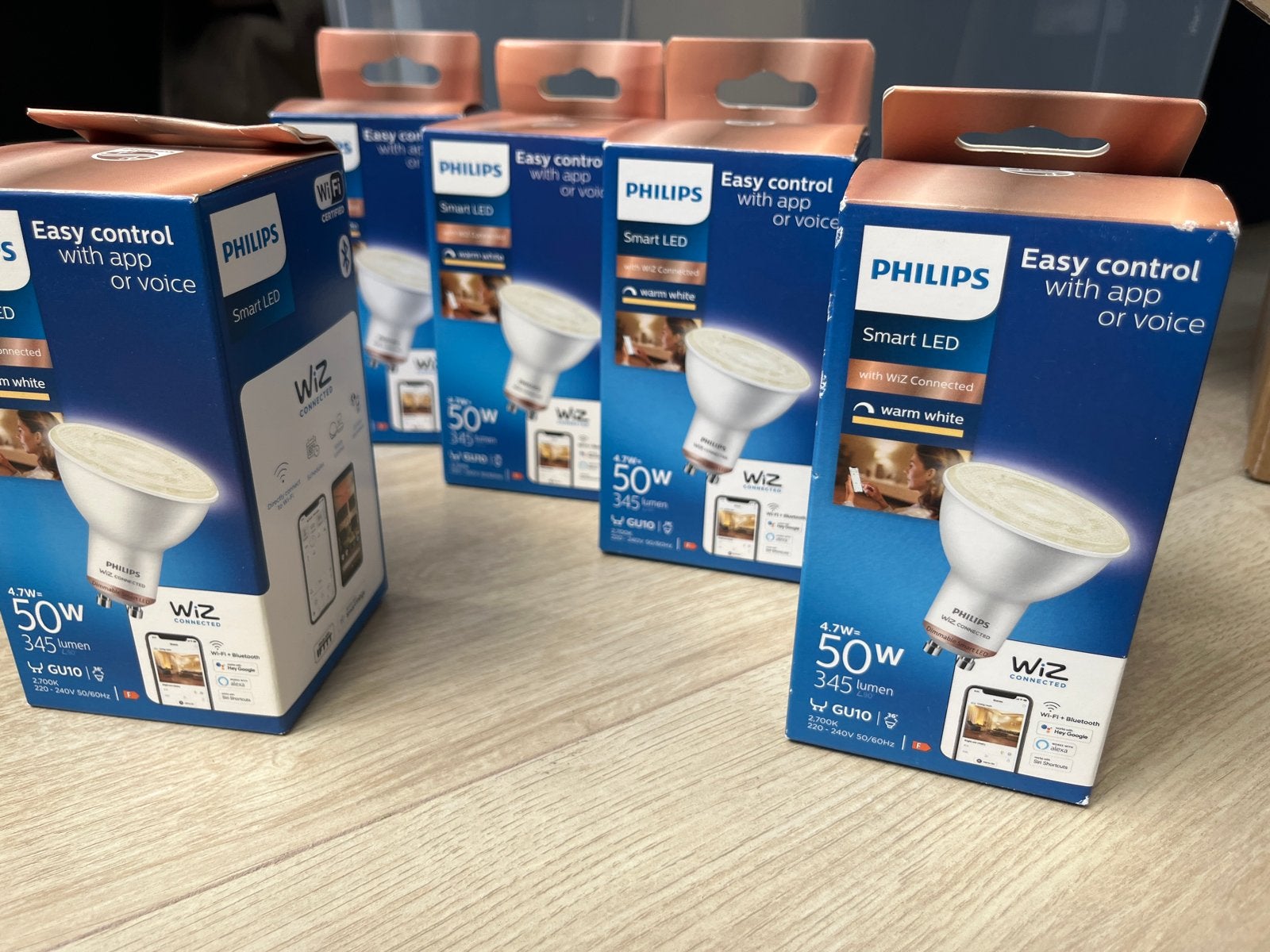 Philips GU10 WiZ Connected Smart LED Lampen (Warm Wit), Wit, Nieuw, Ophalen of Verzenden, Dimbaar