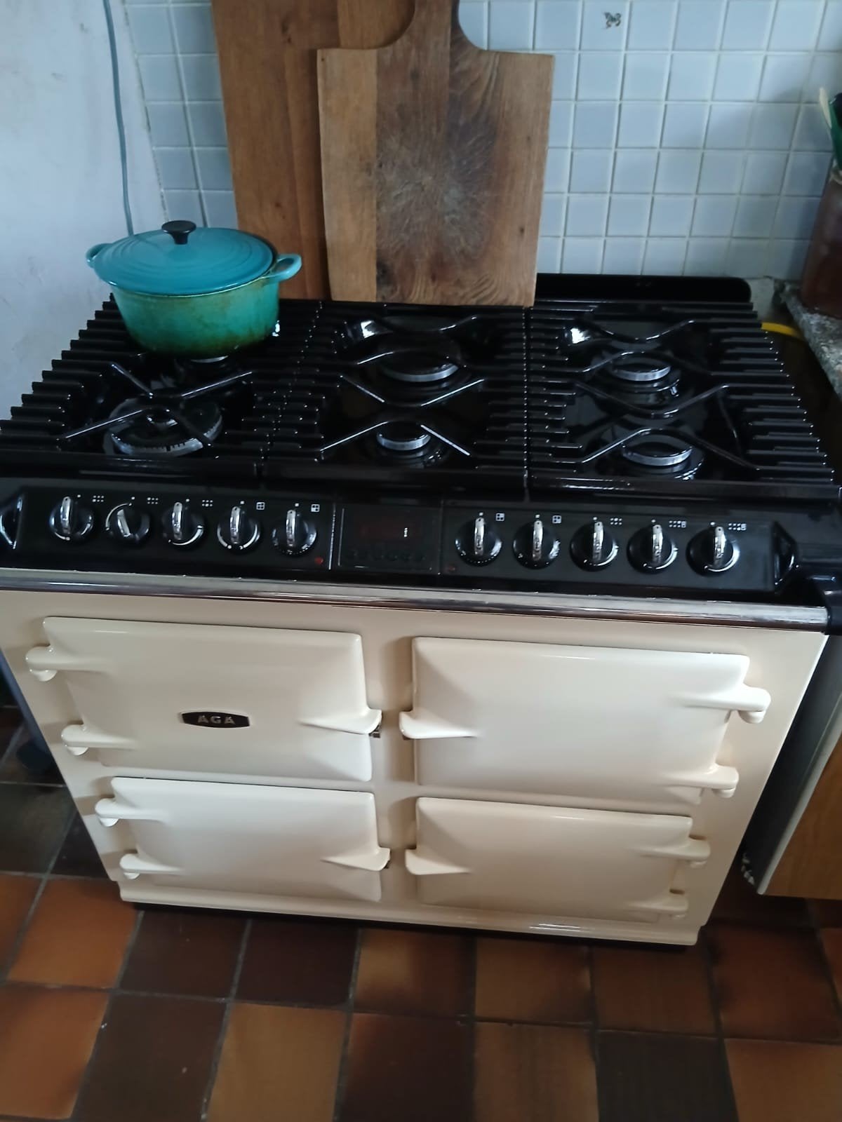 Aga six four creme, Witgoed en Apparatuur, Fornuizen, Vrijstaand, Inductie, 5 kookzones of meer, 90 tot 95 cm, 60 cm of meer, Grill