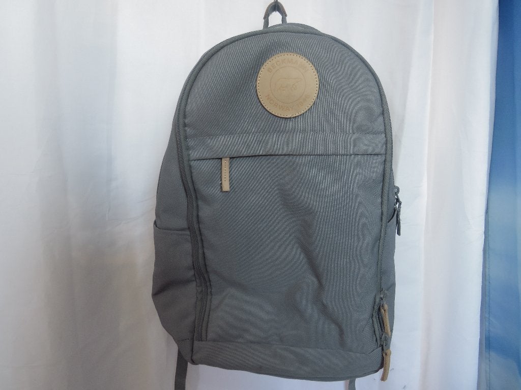 grijze rugtas neon raincover Beckmann Norway 1946, Overige merken, Gebruikt, 25 tot 40 cm, Ophalen of Verzenden