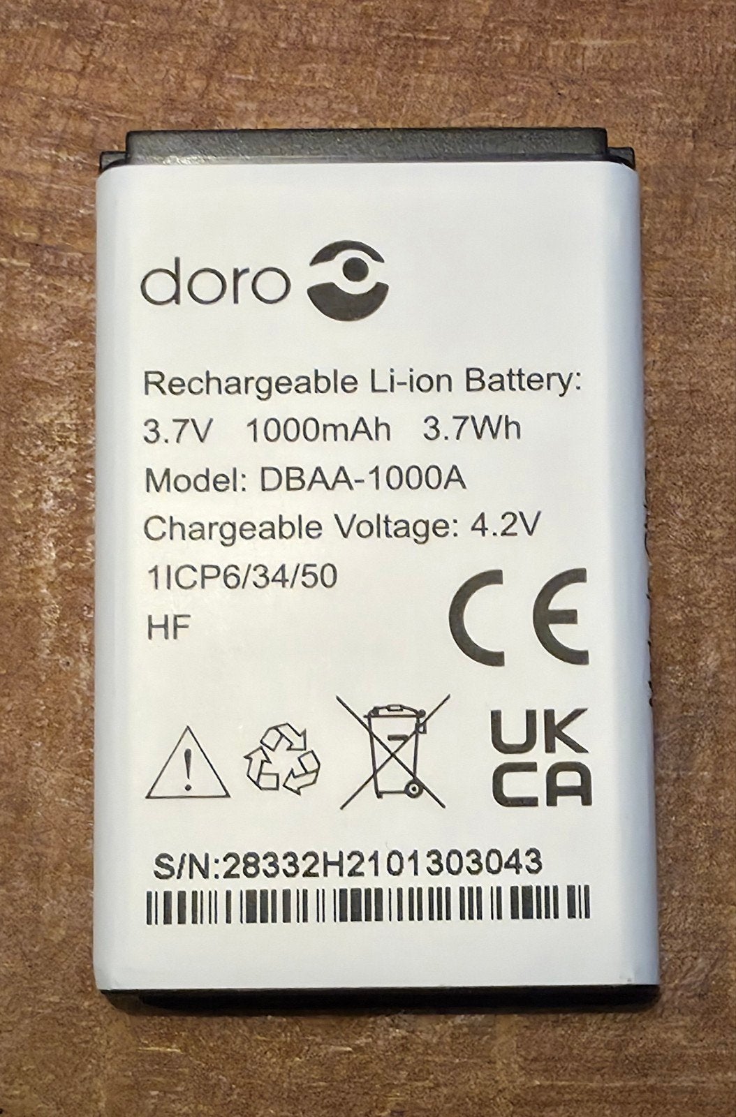 Doro DBAA-1000A Li-ion Batterij 1000mAh, Ophalen of Verzenden, Nieuw, Universeel