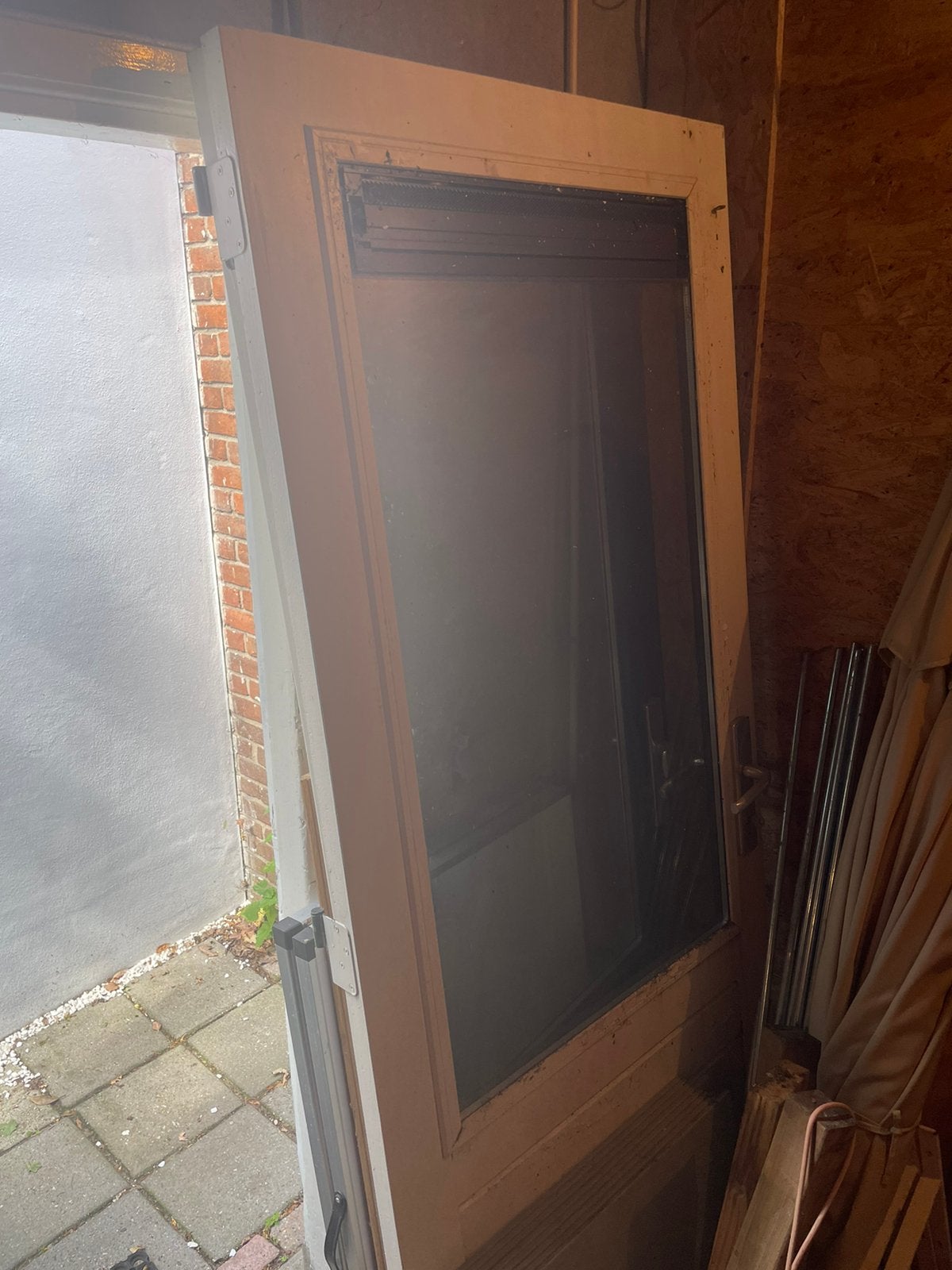 Twee buitendeuren, Doe-het-zelf en Verbouw, Kozijnen en Schuifpuien, Gebruikt, Deurkozijn, 150 tot 225 cm, Inclusief glas