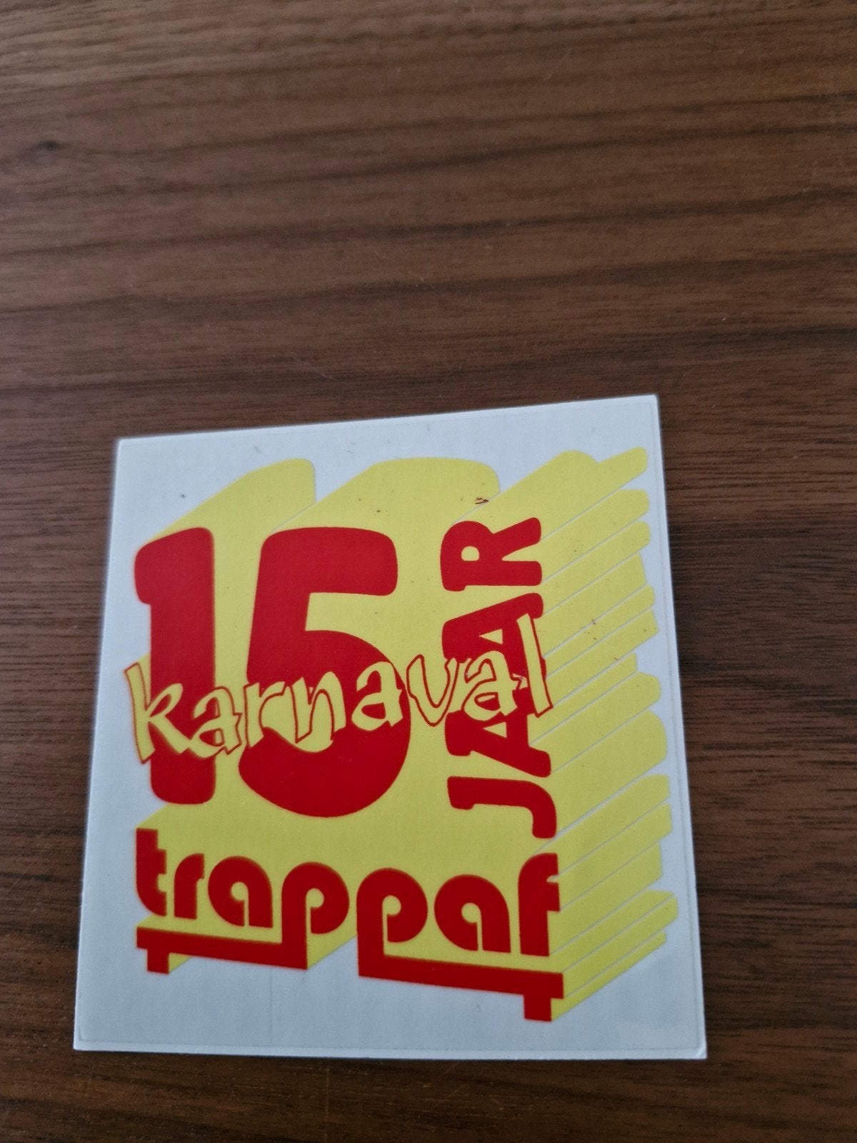 9956 Karnaval Trappaf 15 Jaar Sticker, Ophalen of Verzenden, Nieuw