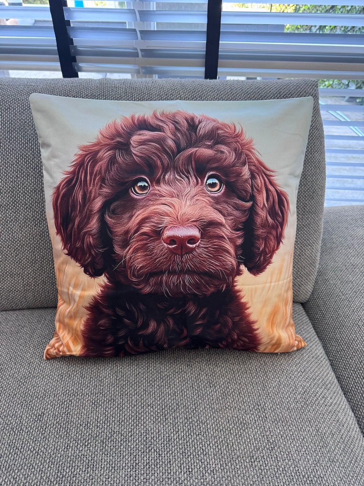 Kussenhoes Bruine Labradoodle - Zachtroze & Dubbelzijdig, Nieuw, Ophalen of Verzenden, Dubbelzijdig, Roze