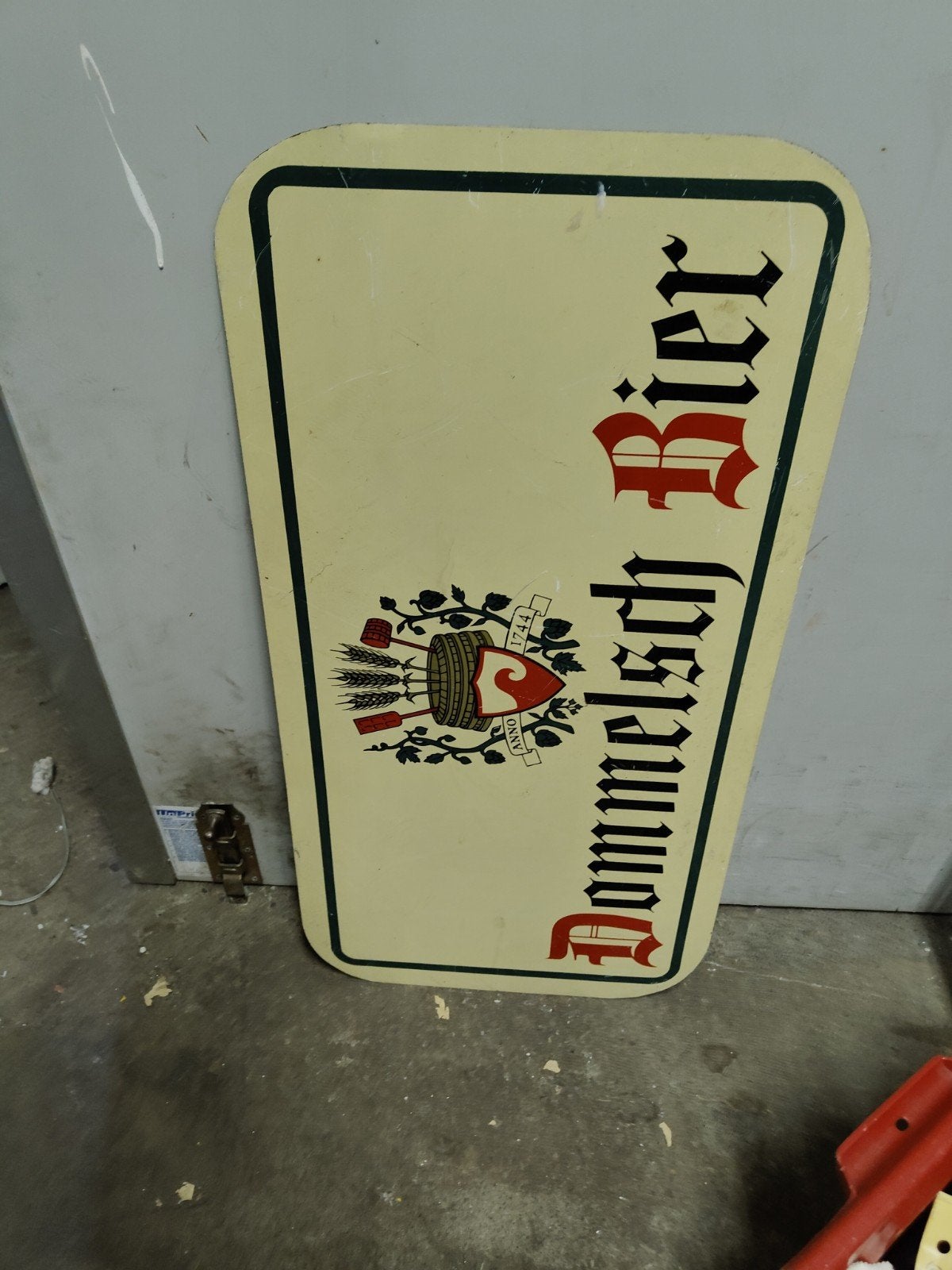 Origineel Dommelsch Bier metalen reclamebord - Vintage, Ophalen, Gebruikt, Reclamebord, Plaat of Schild, Overige merken