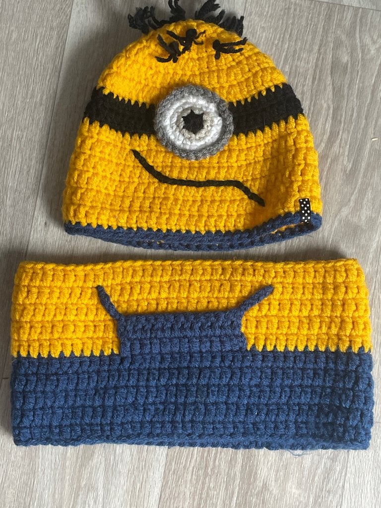 Minion muts en col sjaal vanaf 6 jaar tot tiener, Ophalen of Verzenden, 104 of kleiner, Jongen of Meisje, Muts